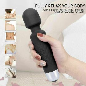 Profi Massagestab mit Vibration â€“ FÃ¼r Nacken/RÃ¼cken Muskelschmerzen â€“ 20 Stufen (Color: black)